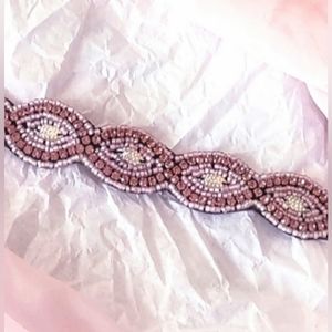 Mauve Rose Pink Crystal Headband